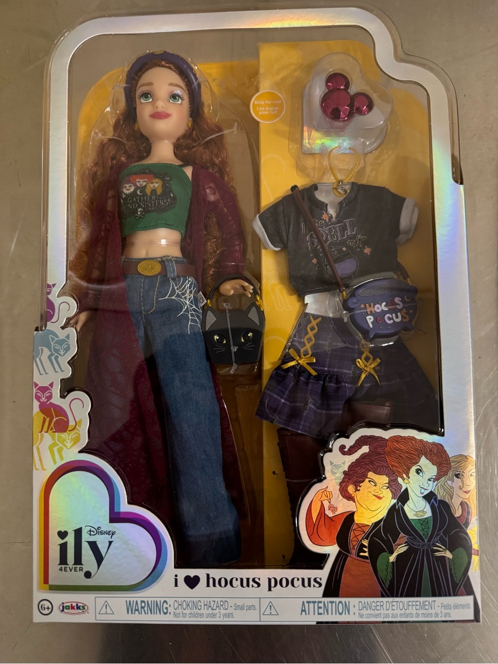 Disney Hocus Pocus Doll in Green Top & Purple Coat